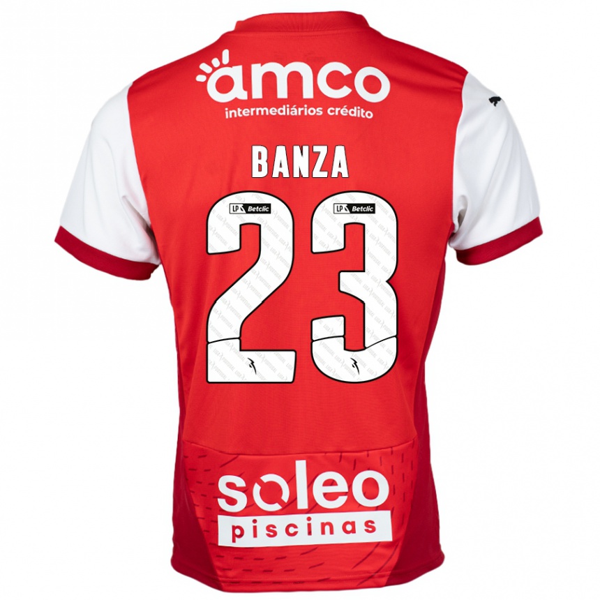 Niño Fútbol Camiseta Simon Banza #23 Rojo Blanco 1ª Equipación 2024/25 Perú