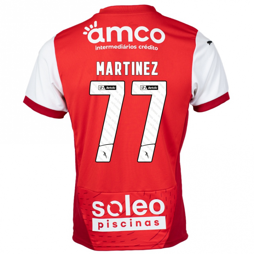 Niño Fútbol Camiseta Gabri Martínez #77 Rojo Blanco 1ª Equipación 2024/25 Perú