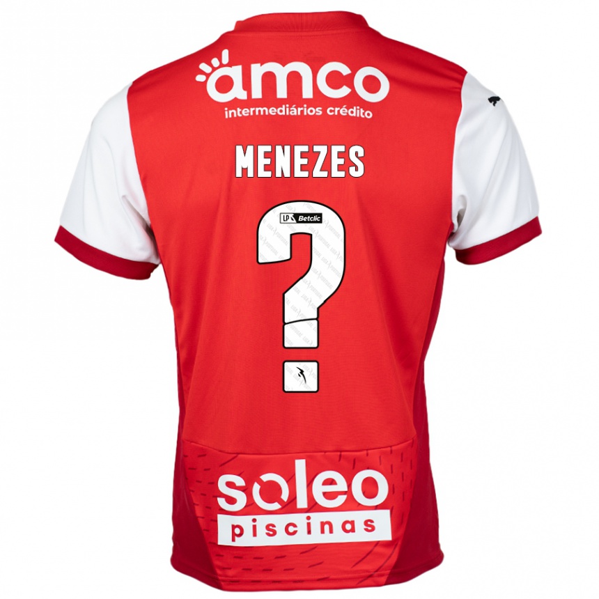 Niño Fútbol Camiseta Gabriel Menezes #0 Rojo Blanco 1ª Equipación 2024/25 Perú