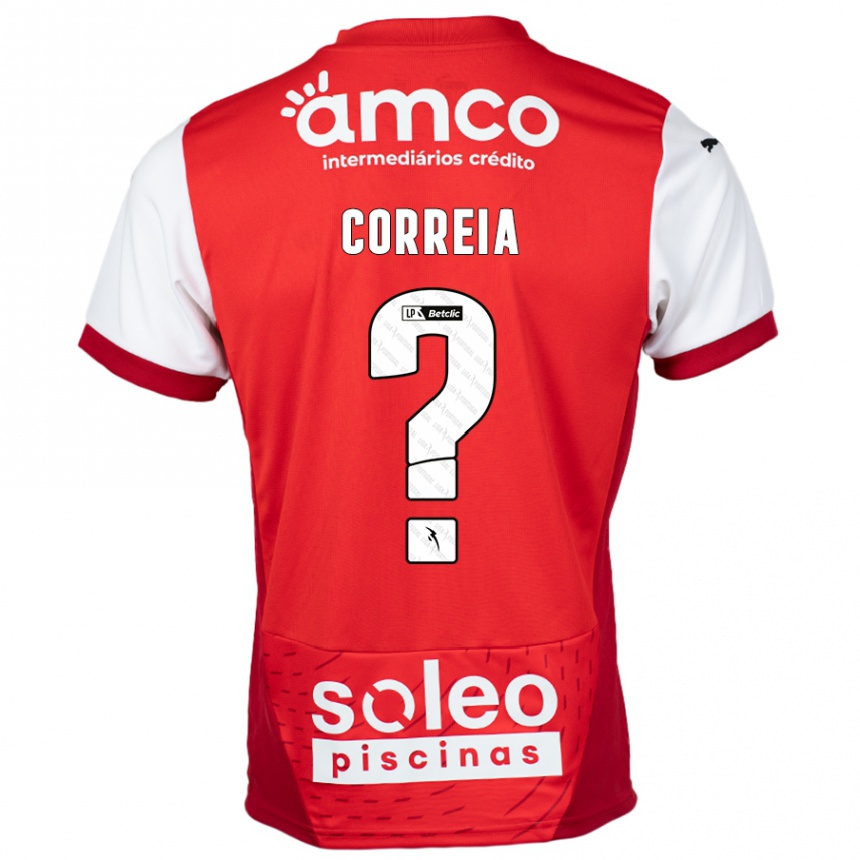 Niño Fútbol Camiseta Nuno Correia #0 Rojo Blanco 1ª Equipación 2024/25 Perú