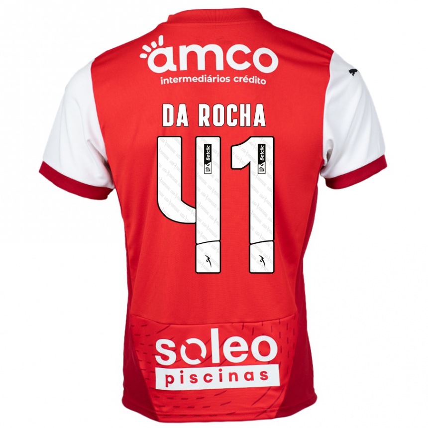 Niño Fútbol Camiseta Yanis Da Rocha #41 Rojo Blanco 1ª Equipación 2024/25 Perú