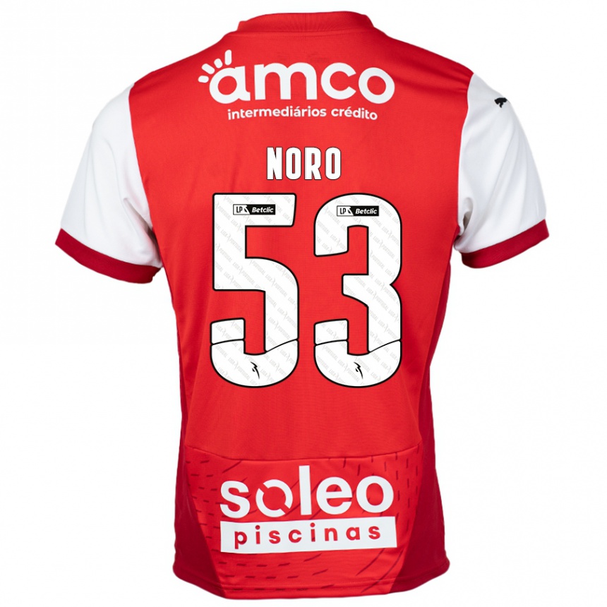 Niño Fútbol Camiseta Jonatás Noro #53 Rojo Blanco 1ª Equipación 2024/25 Perú