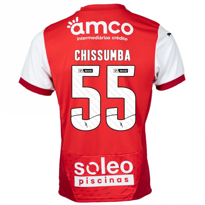 Niño Fútbol Camiseta Chissumba #55 Rojo Blanco 1ª Equipación 2024/25 Perú