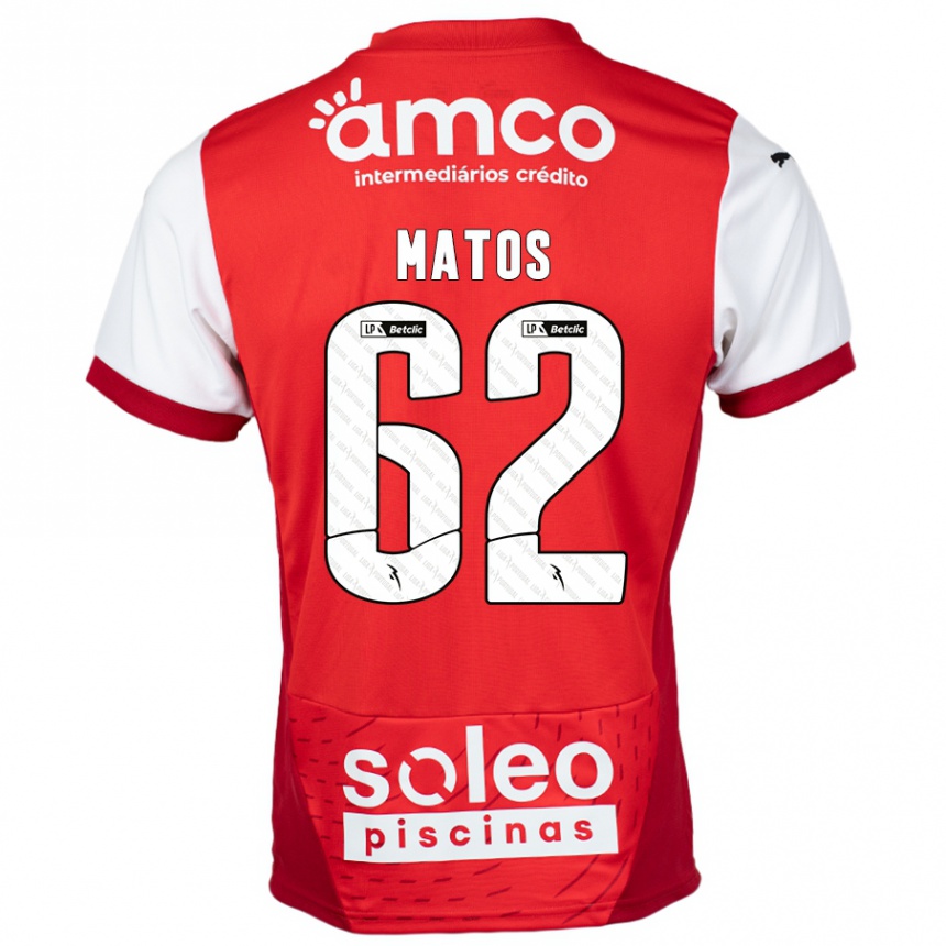 Niño Fútbol Camiseta Nuno Matos #62 Rojo Blanco 1ª Equipación 2024/25 Perú