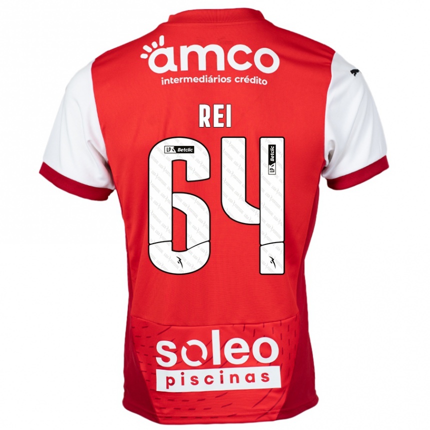 Niño Fútbol Camiseta Ricardo Rei #64 Rojo Blanco 1ª Equipación 2024/25 Perú