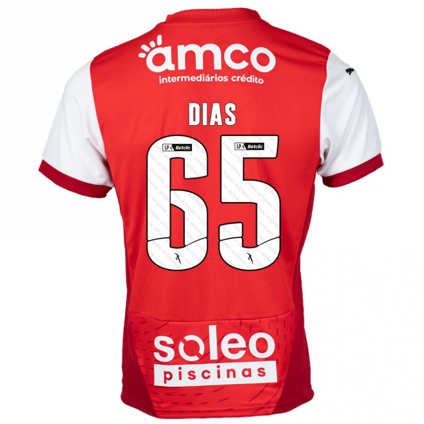 Niño Fútbol Camiseta Leandro Dias #65 Rojo Blanco 1ª Equipación 2024/25 Perú