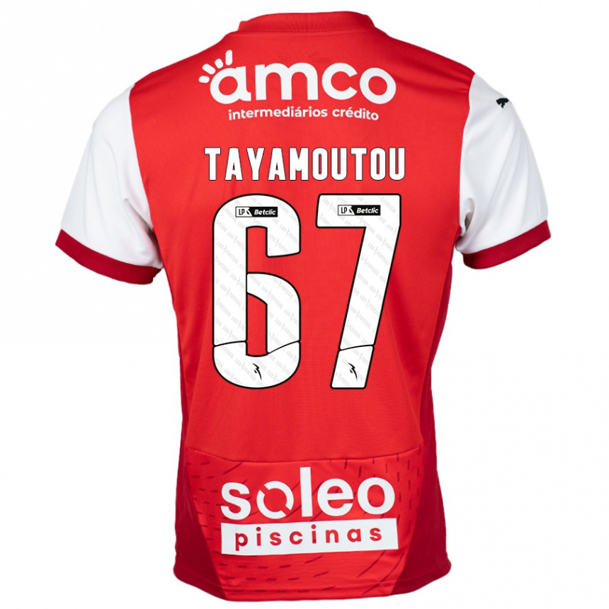 Niño Fútbol Camiseta Enzo Tayamoutou #67 Rojo Blanco 1ª Equipación 2024/25 Perú