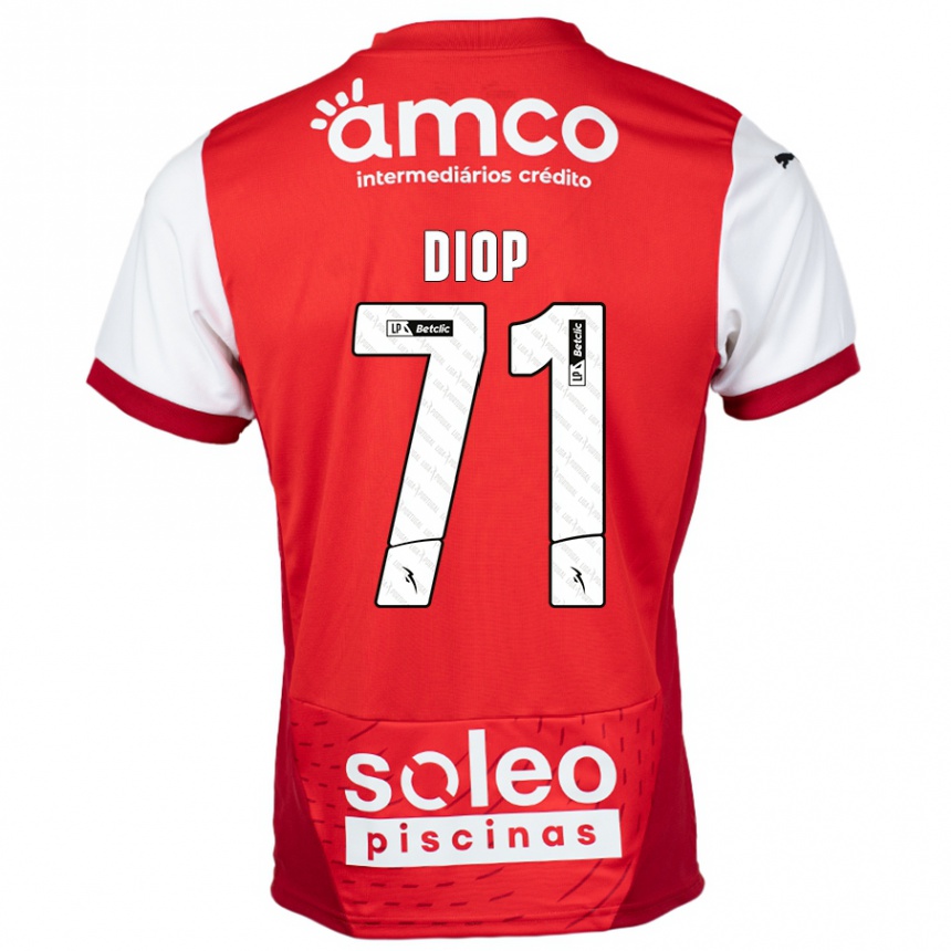 Niño Fútbol Camiseta Mamadou Diop #71 Rojo Blanco 1ª Equipación 2024/25 Perú