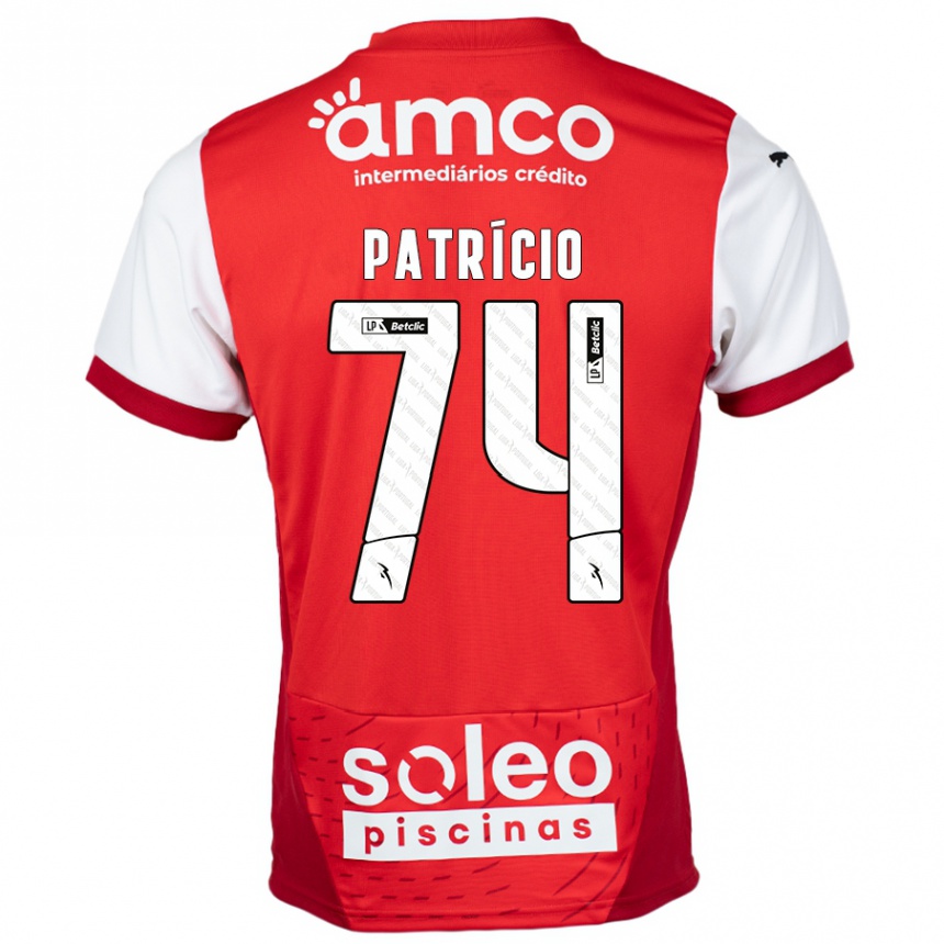 Niño Fútbol Camiseta Nuno Patrício #74 Rojo Blanco 1ª Equipación 2024/25 Perú