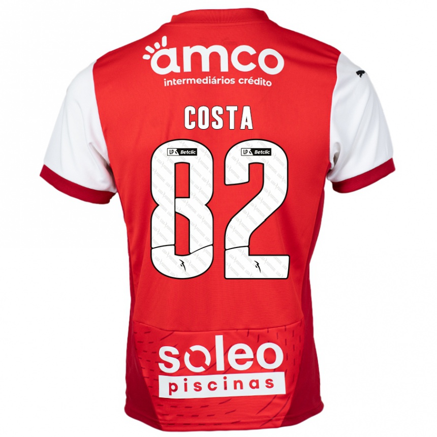 Niño Fútbol Camiseta Gui Costa #82 Rojo Blanco 1ª Equipación 2024/25 Perú