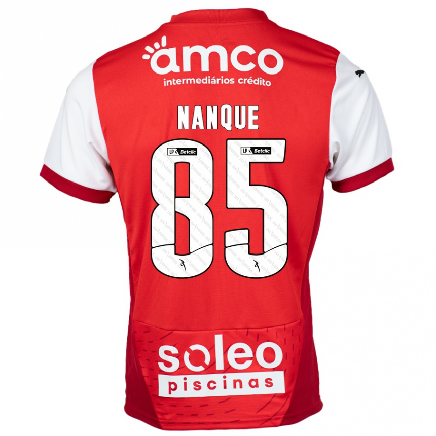 Niño Fútbol Camiseta Edgar Nanque #85 Rojo Blanco 1ª Equipación 2024/25 Perú