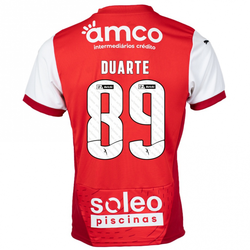 Niño Fútbol Camiseta Afonso Duarte #89 Rojo Blanco 1ª Equipación 2024/25 Perú