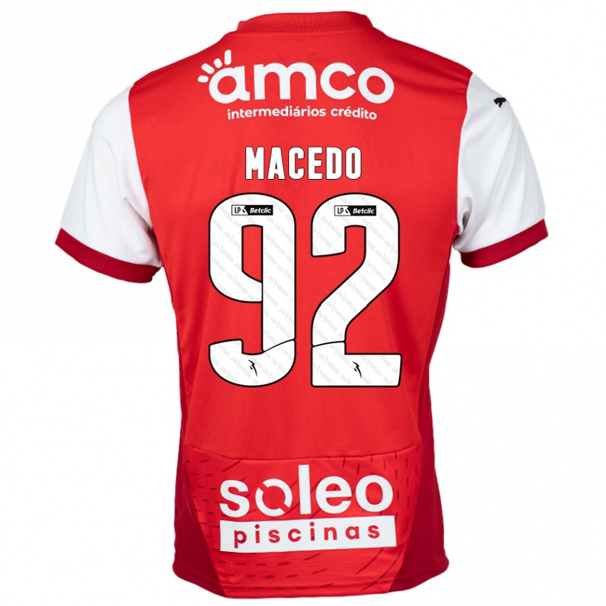 Niño Fútbol Camiseta Rodrigo Macedo #92 Rojo Blanco 1ª Equipación 2024/25 Perú