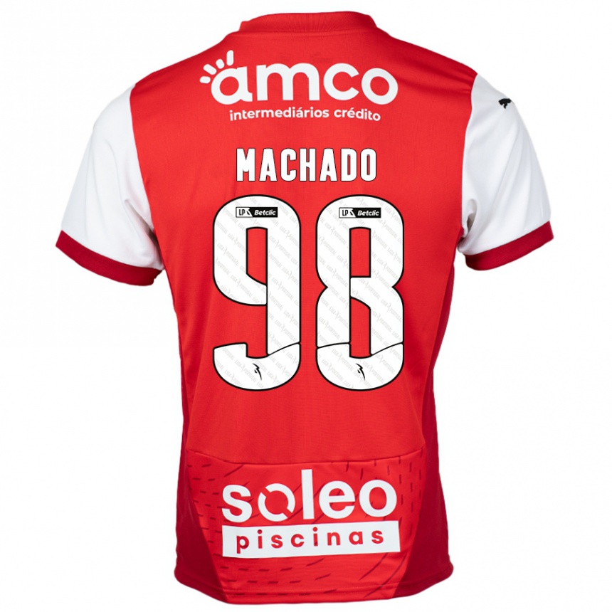 Niño Fútbol Camiseta Gonçalo Machado #98 Rojo Blanco 1ª Equipación 2024/25 Perú