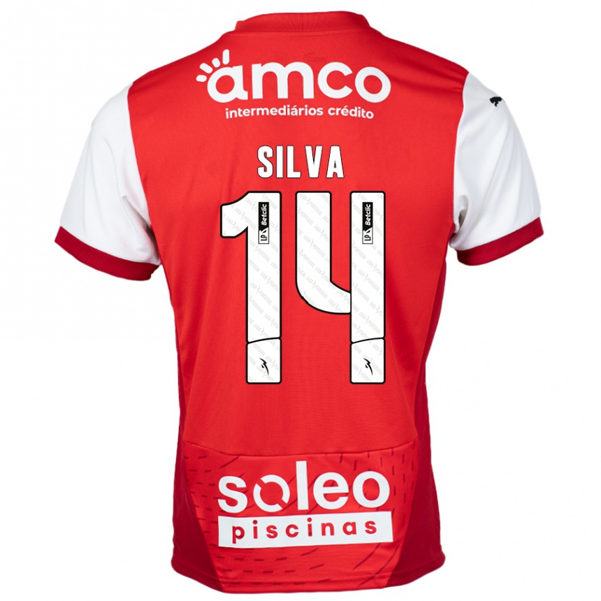 Niño Fútbol Camiseta Dolores Silva #14 Rojo Blanco 1ª Equipación 2024/25 Perú