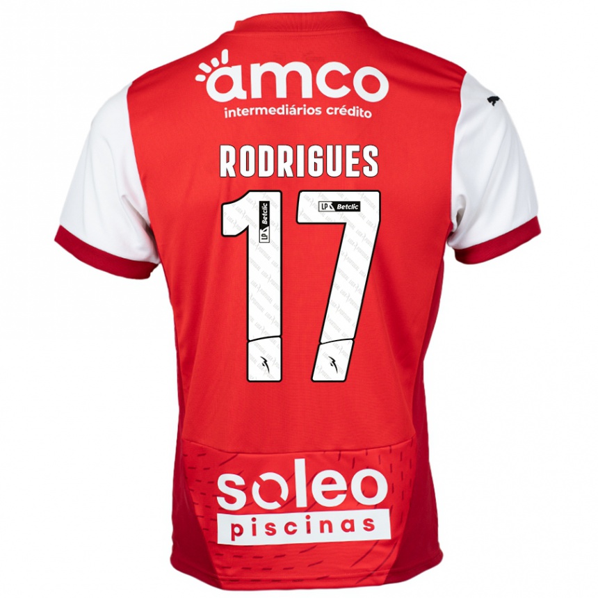 Niño Fútbol Camiseta Tânia Rodrigues #17 Rojo Blanco 1ª Equipación 2024/25 Perú