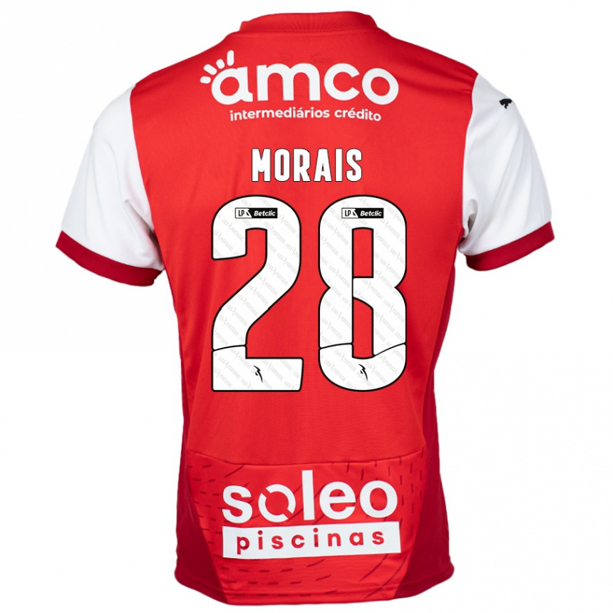 Niño Fútbol Camiseta Patrícia Morais #28 Rojo Blanco 1ª Equipación 2024/25 Perú