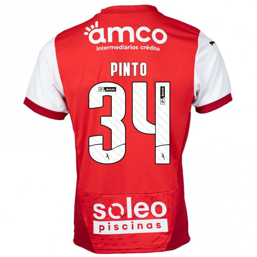 Niño Fútbol Camiseta Ana Pinto #34 Rojo Blanco 1ª Equipación 2024/25 Perú