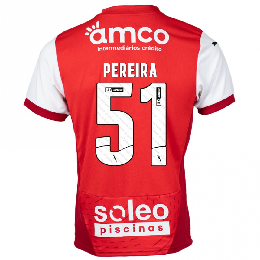 Niño Fútbol Camiseta Evy Pereira #51 Rojo Blanco 1ª Equipación 2024/25 Perú