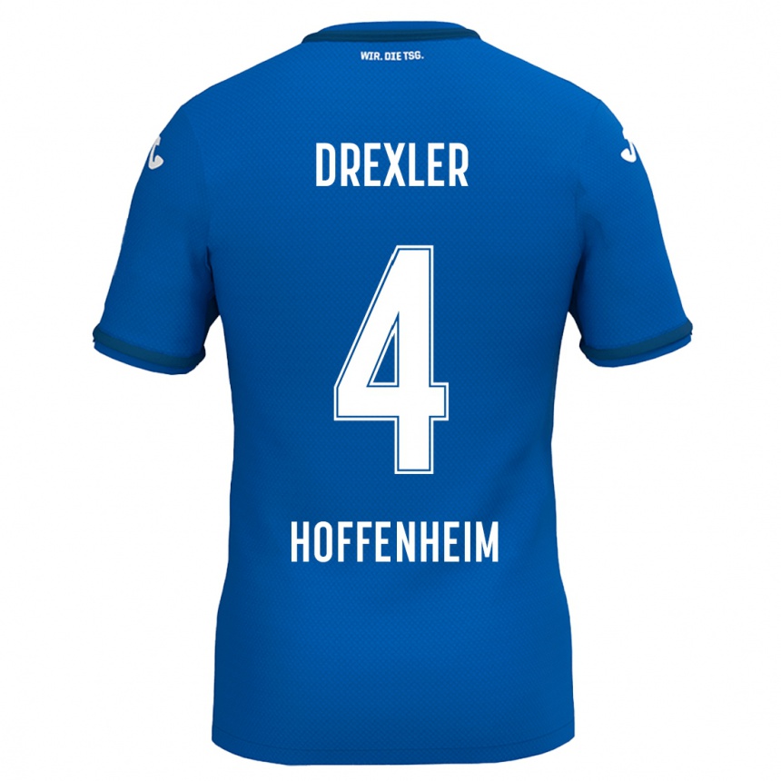 Niño Fútbol Camiseta Tim Drexler #4 Azul Real 1ª Equipación 2024/25 Perú