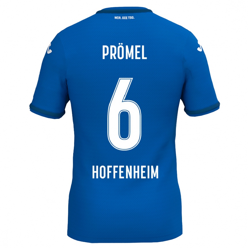 Niño Fútbol Camiseta Grischa Prömel #6 Azul Real 1ª Equipación 2024/25 Perú