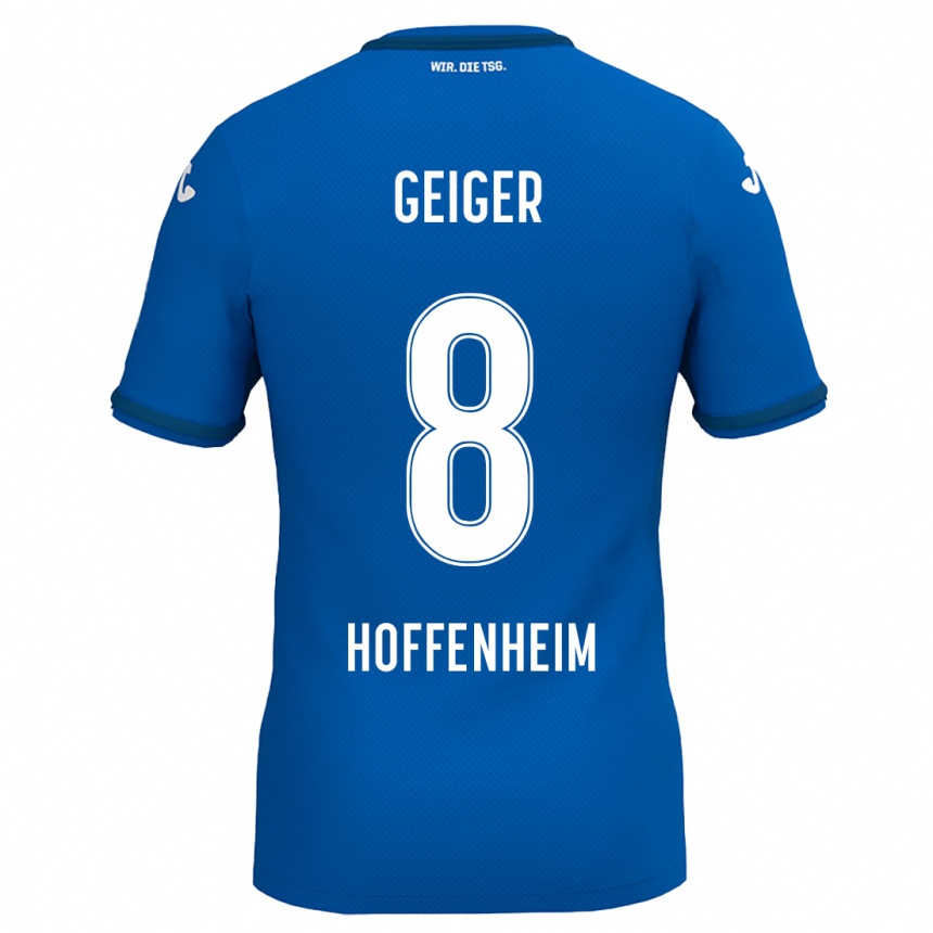 Niño Fútbol Camiseta Dennis Geiger #8 Azul Real 1ª Equipación 2024/25 Perú