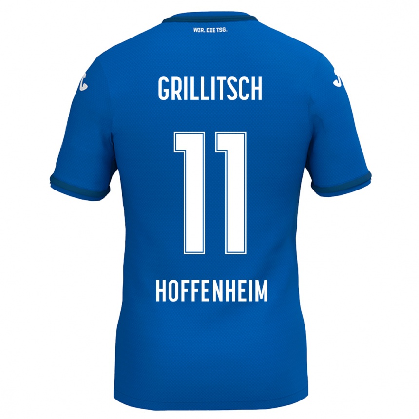 Niño Fútbol Camiseta Florian Grillitsch #11 Azul Real 1ª Equipación 2024/25 Perú