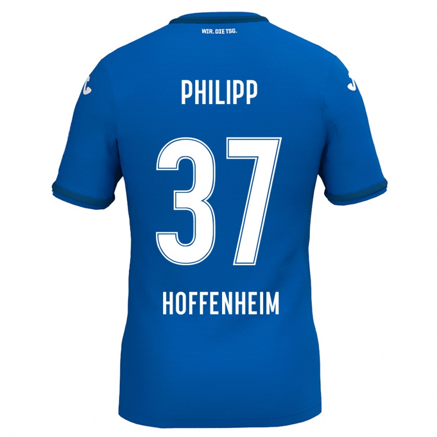 Niño Fútbol Camiseta Luca Philipp #37 Azul Real 1ª Equipación 2024/25 Perú