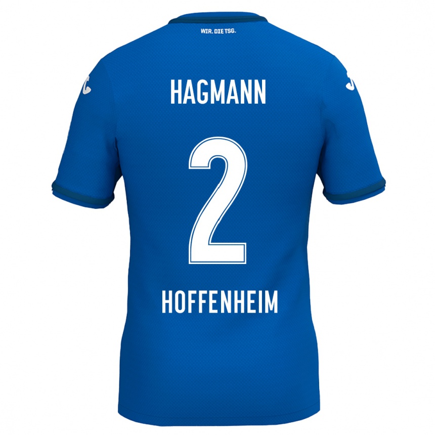 Niño Fútbol Camiseta Felix Hagmann #2 Azul Real 1ª Equipación 2024/25 Perú