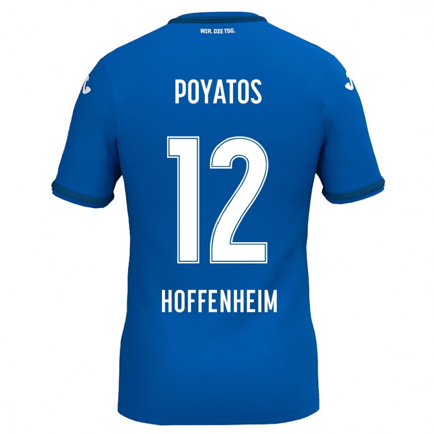 Niño Fútbol Camiseta Miguel Poyatos #12 Azul Real 1ª Equipación 2024/25 Perú