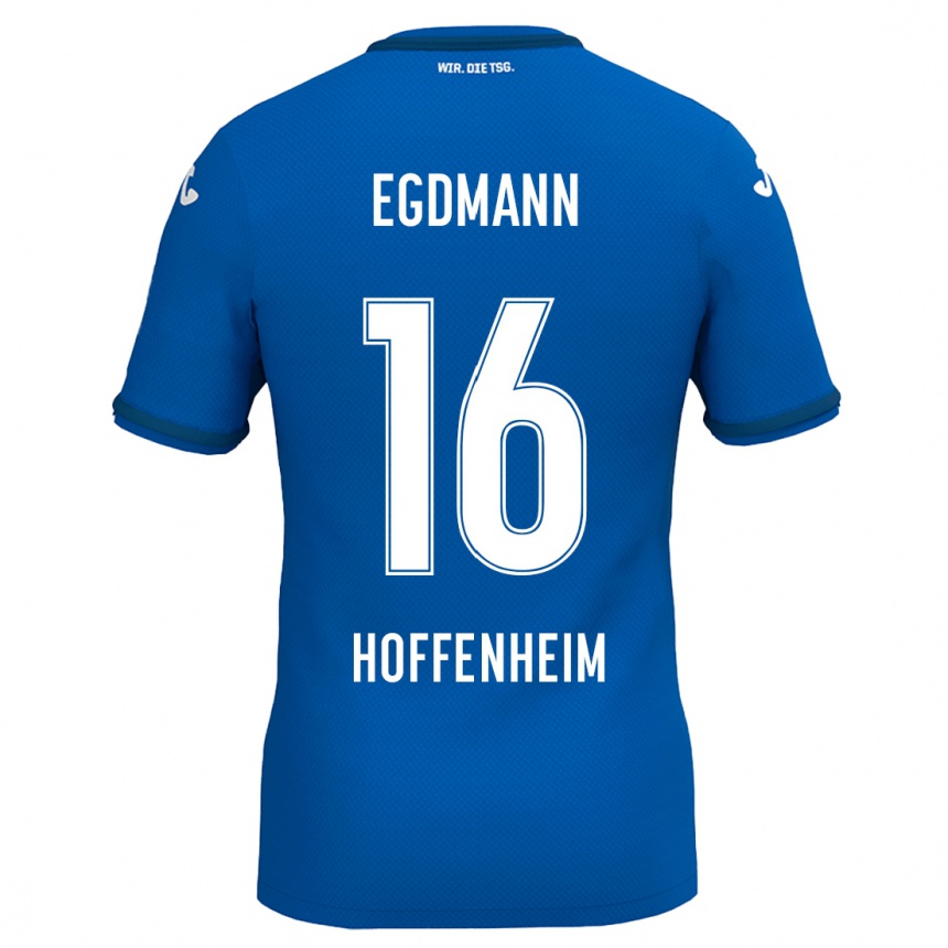 Niño Fútbol Camiseta Mika Egdmann #16 Azul Real 1ª Equipación 2024/25 Perú