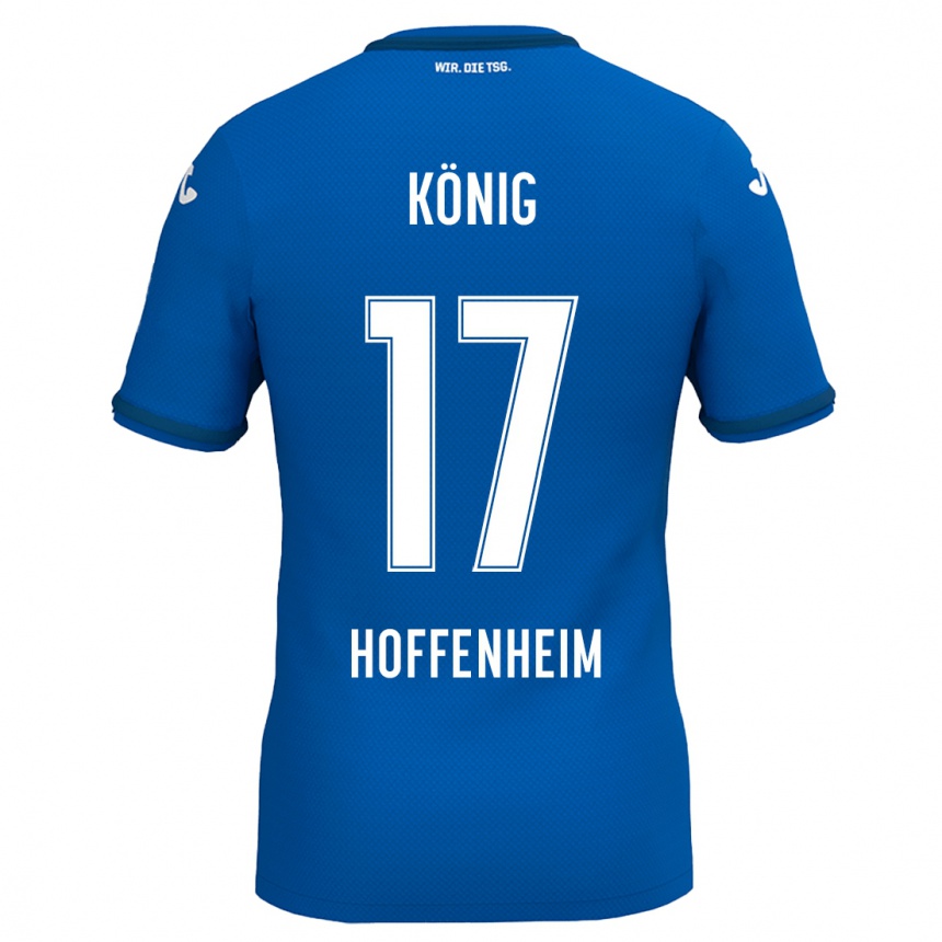 Niño Fútbol Camiseta Noah König #17 Azul Real 1ª Equipación 2024/25 Perú