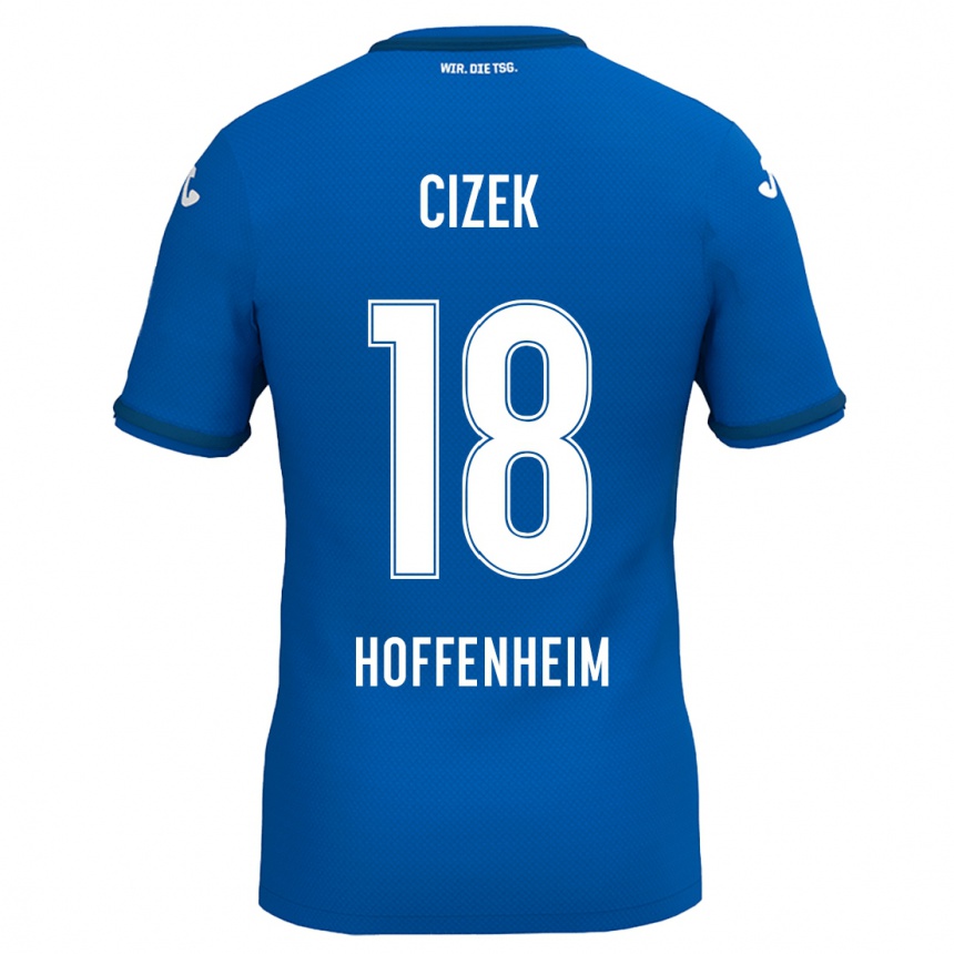 Niño Fútbol Camiseta Krystof Cizek #18 Azul Real 1ª Equipación 2024/25 Perú