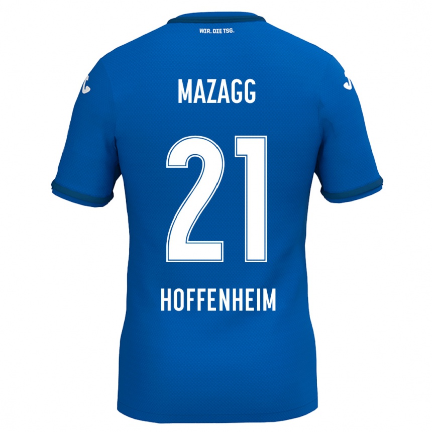 Niño Fútbol Camiseta Lukas Mazagg #21 Azul Real 1ª Equipación 2024/25 Perú