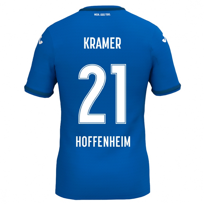 Niño Fútbol Camiseta Emil Kramer #21 Azul Real 1ª Equipación 2024/25 Perú