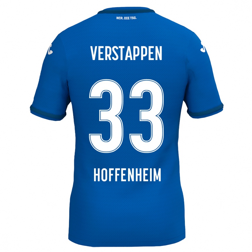 Niño Fútbol Camiseta Eric Verstappen #33 Azul Real 1ª Equipación 2024/25 Perú