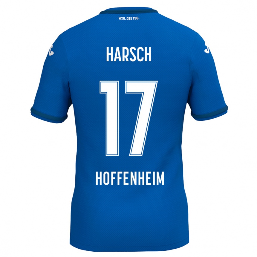 Niño Fútbol Camiseta Franziska Harsch #17 Azul Real 1ª Equipación 2024/25 Perú