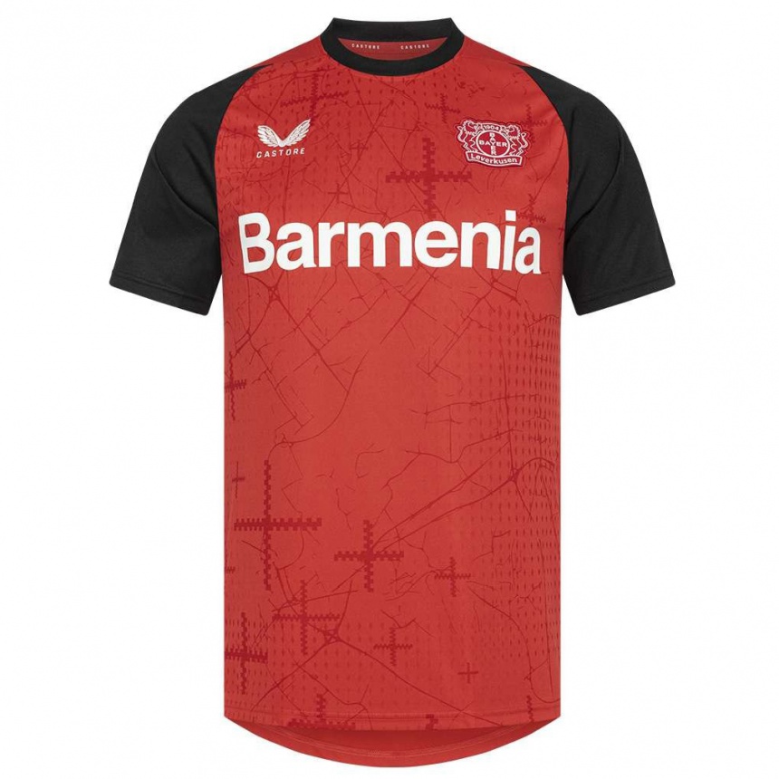 Niño Fútbol Camiseta Janou Levels #5 Rojo Negro 1ª Equipación 2024/25 Perú