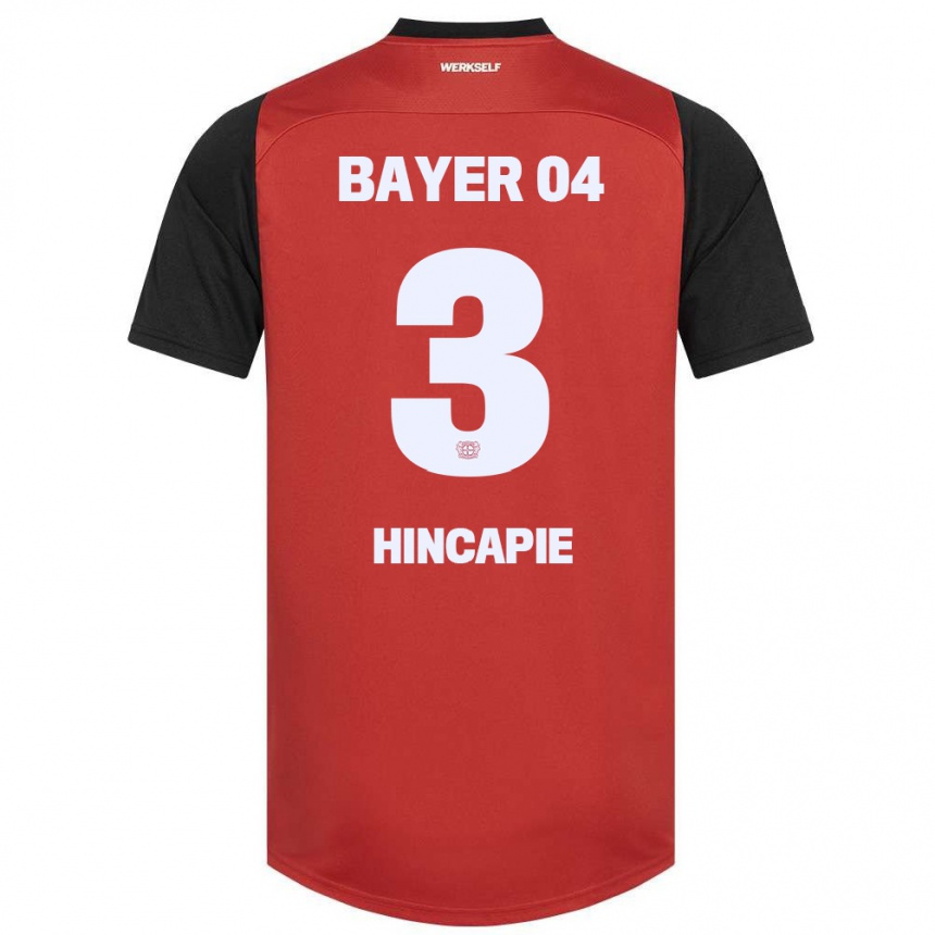 Niño Fútbol Camiseta Piero Hincapié #3 Rojo Negro 1ª Equipación 2024/25 Perú