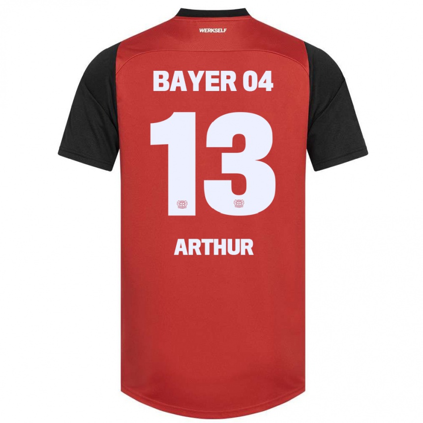 Niño Fútbol Camiseta Arthur #13 Rojo Negro 1ª Equipación 2024/25 Perú