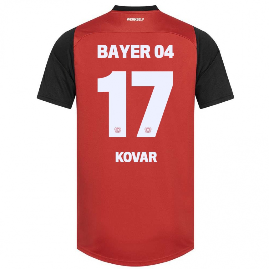 Niño Fútbol Camiseta Matej Kovar #17 Rojo Negro 1ª Equipación 2024/25 Perú