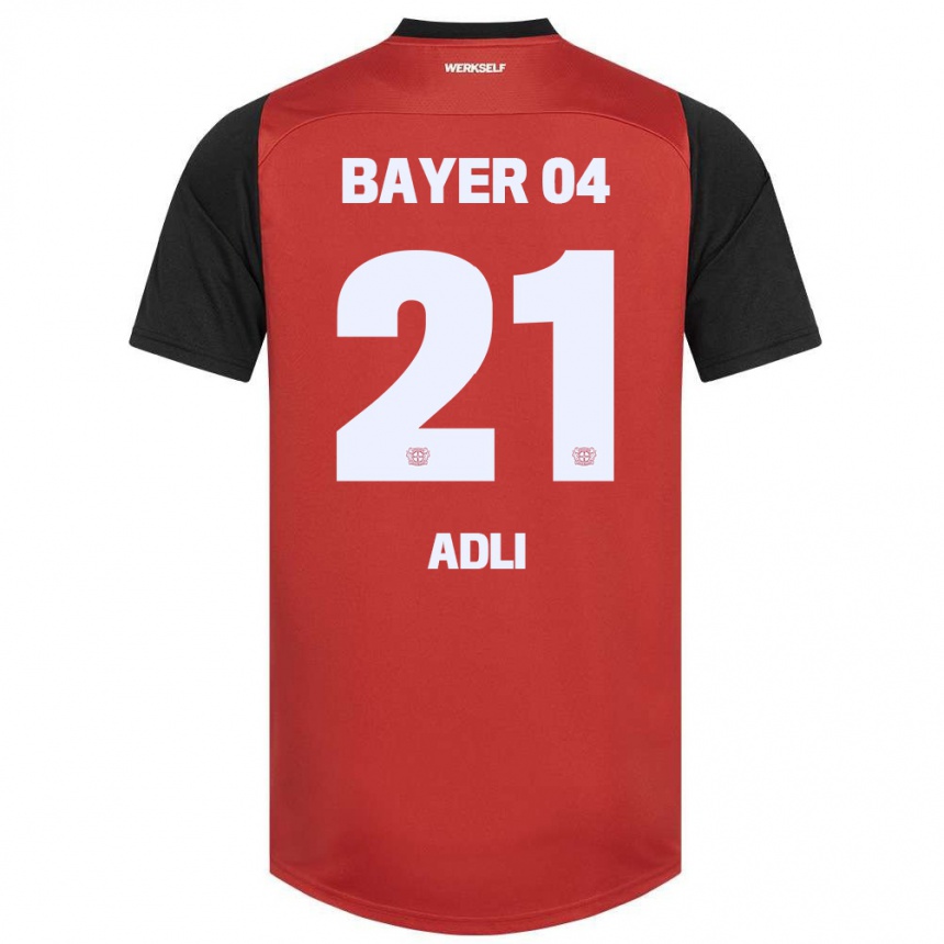 Niño Fútbol Camiseta Amine Adli #21 Rojo Negro 1ª Equipación 2024/25 Perú