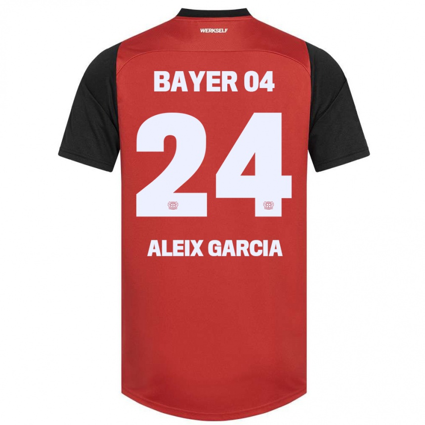 Niño Fútbol Camiseta Aleix García #24 Rojo Negro 1ª Equipación 2024/25 Perú