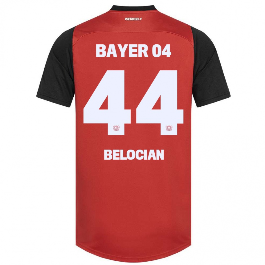 Niño Fútbol Camiseta Jeanuël Belocian #44 Rojo Negro 1ª Equipación 2024/25 Perú