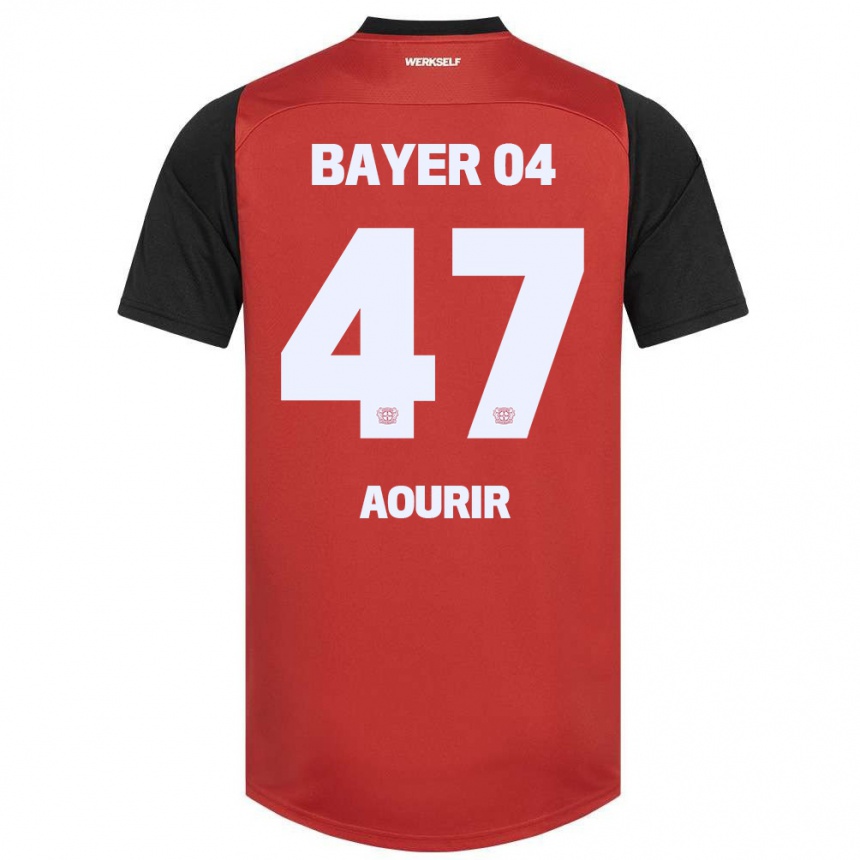 Niño Fútbol Camiseta Ayman Aourir #47 Rojo Negro 1ª Equipación 2024/25 Perú