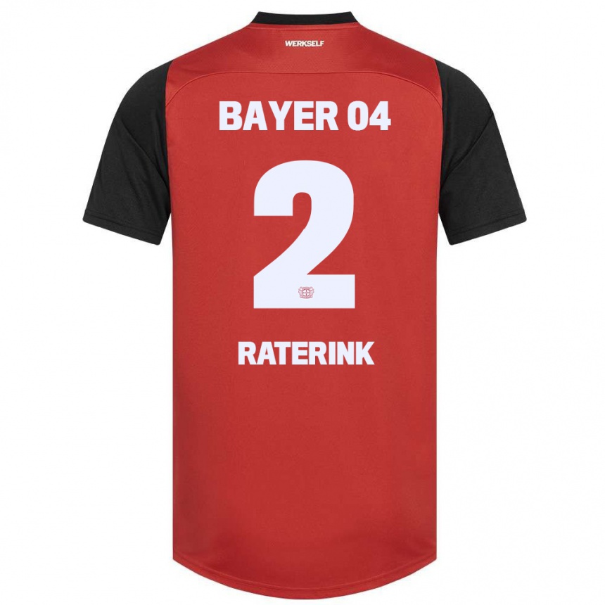 Niño Fútbol Camiseta Othniël Raterink #2 Rojo Negro 1ª Equipación 2024/25 Perú