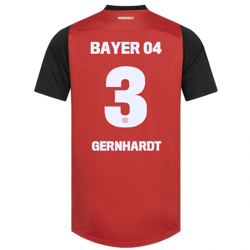 Niño Fútbol Camiseta Nils Gernhardt #3 Rojo Negro 1ª Equipación 2024/25 Perú