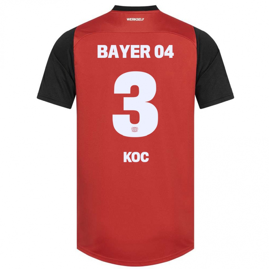 Niño Fútbol Camiseta Halil Koc #3 Rojo Negro 1ª Equipación 2024/25 Perú