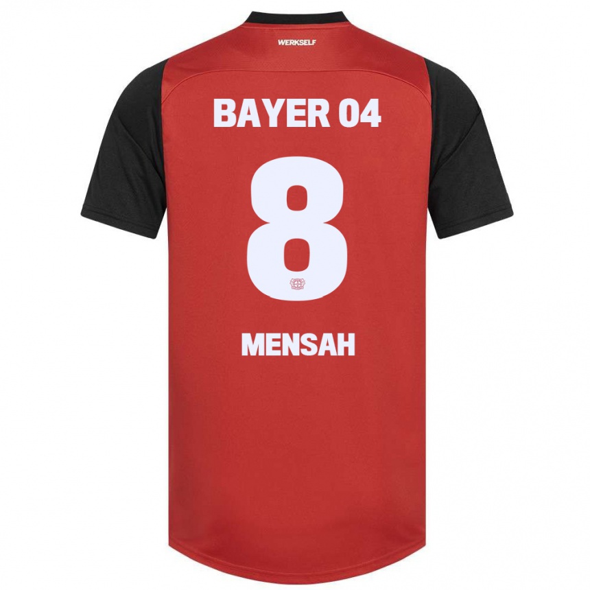 Niño Fútbol Camiseta Naba Mensah #8 Rojo Negro 1ª Equipación 2024/25 Perú