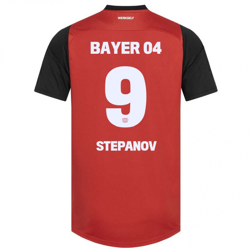 Niño Fútbol Camiseta Artem Stepanov #9 Rojo Negro 1ª Equipación 2024/25 Perú